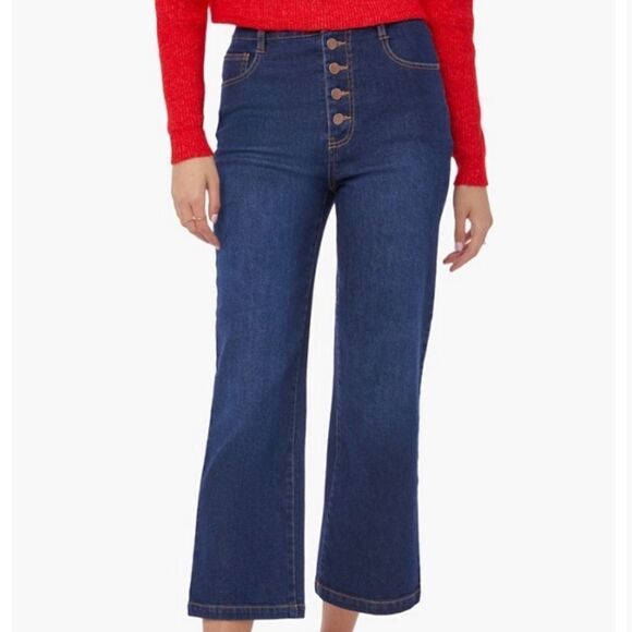 Justfab Button Fly Straight Leg Jeans Rinse Wash 29 NWT and in packaging - Picture 2 of 10